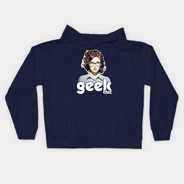 Geek Chic - Trendy Nerdy Kids Hoodie by Dazed Pig